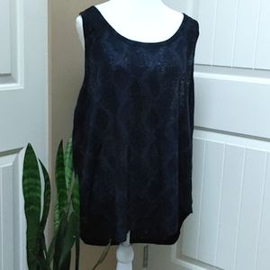 Gap Factory lizard skin pattern dark gray and black tank top plus …